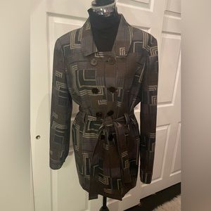 Sharagano Geometric, Retro Coat Blazer